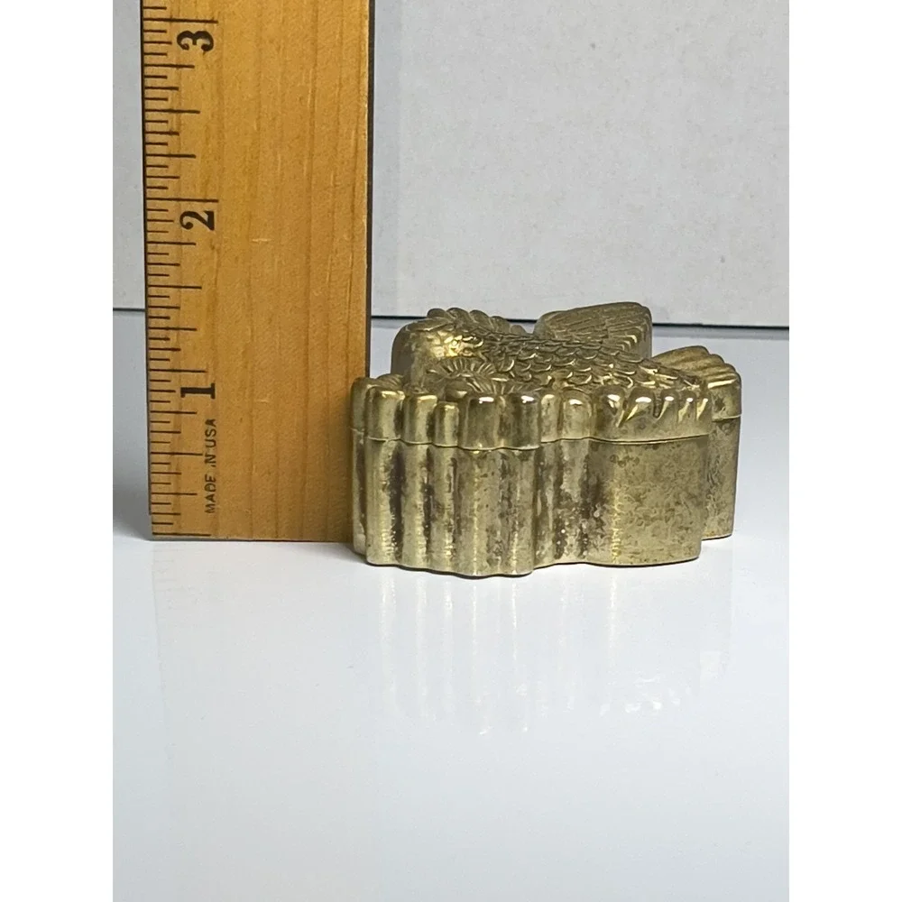 Metal Hummingbird, Flowers Trinket Ring Jewelry Box Gold Tone Red Velvet Lining